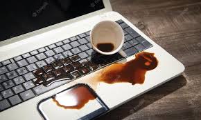 coffee spilled on laptop